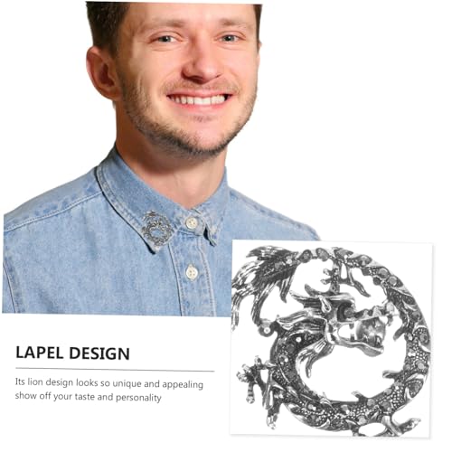 CLISPEED Vintage Chinesische Drachenbrosche aus Robustem Auffällige Tier anstecknadel für Kleidung Anzug Schal und Hut Langlebiges Design für Herren und Damen zur Stilvollen Dekoration von CLISPEED