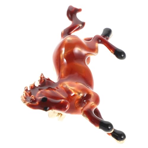 CLISPEED Vintage Chinesische Pferde-brosche Lebendige Laufendes Pferd Design Leichte Tier-anstecknadel für Damen Farbenfrohes Emaille für Alltag Partys Chinesisches Neujahr und Formelle von CLISPEED