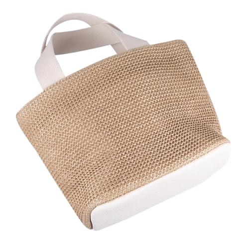 CLISPEED Vintage Damen Strandtasche Beige Geflochtene Umhängetasche aus Stroh Leichte Sommer Handtasche für Outdoor Reisen Party und Alltag Modische Geflochtene Schultertasche für Mädchen von CLISPEED