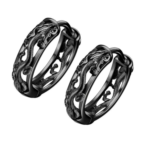 CLISPEED Drachen-loop-ohrringe Kleine Runde Ohrschmuck Statement-ohrringe Für Herren Retro-ethno-design Handgefertigt Aus Hochwertigem Material von CLISPEED