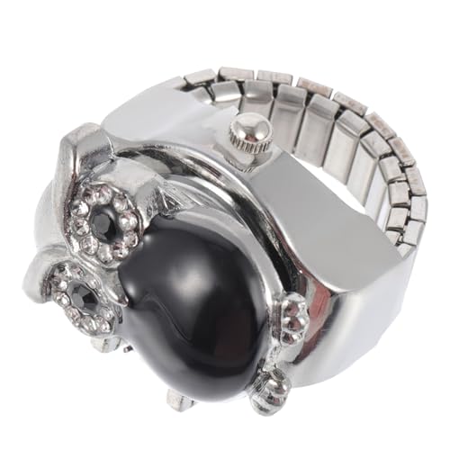 CLISPEED Vintage Eule Ringuhr Damen Fingeruhr Retro Schmuckuhr mit Verstecktem Zifferblatt Langlebig Praktisch und Modisch als Dekorativer Zeitmesser und Ring Accessoire von CLISPEED