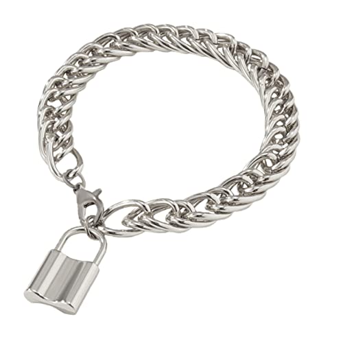 CLISPEED Vintage Fußkettchen aus Metall mit Kleinem Schloss Anhänger Fußkette für Damen Langlebige Geeignet für Strand Party Hochzeit und Alltag Silberfarben von CLISPEED