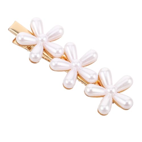 CLISPEED Vintage Goldfarbene Haarklammer mit Sonnenblumen perlendetail Langlebige Kleine Alligator haarspange Modischer Haarschmuck für Damen und Mädchen Vielseitiger Accessoire für Alltag von CLISPEED