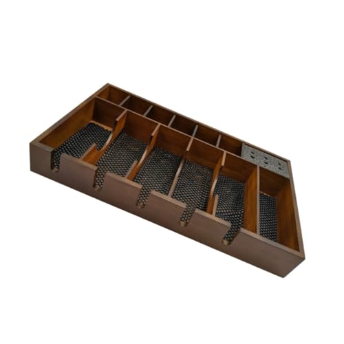 CLISPEED Vintage Haarclipper Aufbewahrungsbox aus Holz Rutschfester Haarwerkzeug Organizer für den professionellen Gebrauch Eleganter Retro Stil Praktische Ablage zur Ordentlichen von CLISPEED