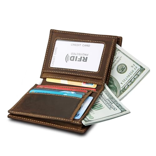 CLISPEED Vintage Herren Geldbörse Robustem RFID Geschützt Kurzformat mit Mehreren Kartenfächern Stilvoller Retro Look für Alltag Büro und Reise Braun CLISPEED Vintage Herren Geldbörse Robustem RFID Geschützt Kurzformat mit Mehreren Kartenfächern Stilvoller Retro Look für Alltag Büro und Reise Braun von CLISPEED