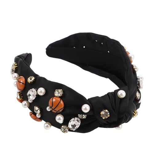 CLISPEED Vintage Knotted Headband mit Perlen und Strass Accessoire für Sport Events Partys und Alltag von CLISPEED