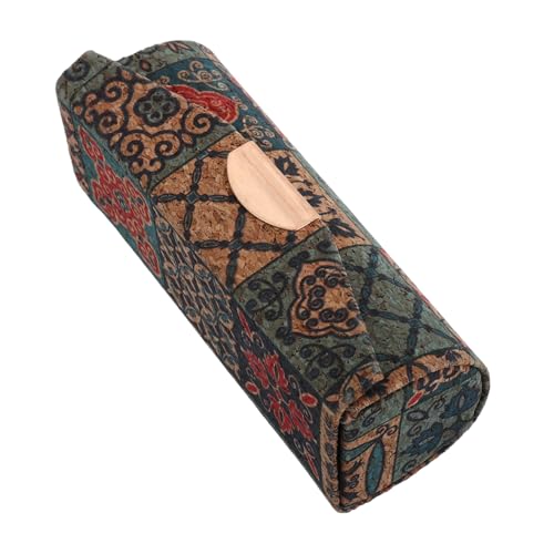CLISPEED Vintage Lippenstift Etui aus Kork mit Integriertem Spiegel Tragbares Make Up Täschchen für Damen Kompakte Kosmetiktasche mit Großzügigem Innenraum Geeignet für Handtasche und von CLISPEED