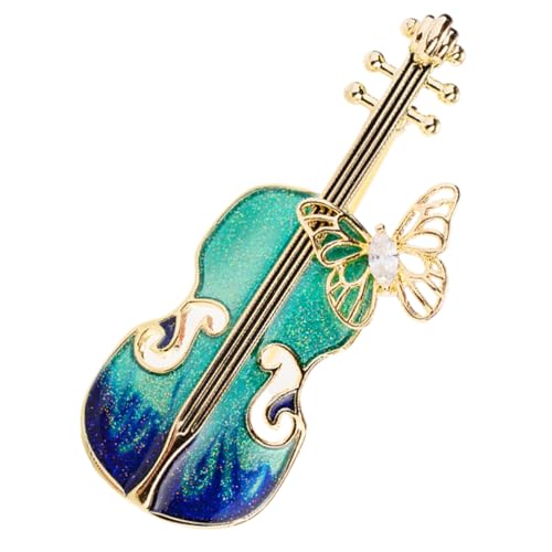 CLISPEED Vintage Metallbrosche Kleine Violine Anstecknadel für Kleidung und Hut Stabile Reversnadel mit Musikmotiv Elegantes Damenaccessoire als zu Geburtstag und Weihnachten von CLISPEED