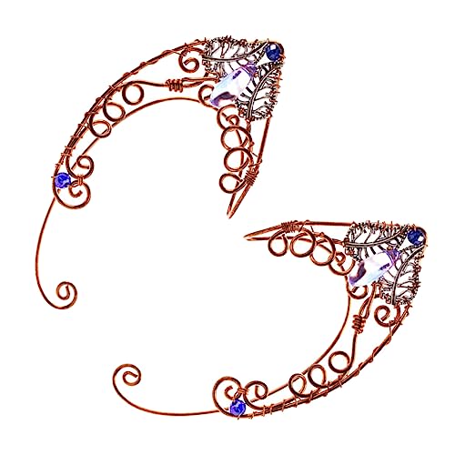 CLISPEED Vintage Ohrclips Damen Teiliges Handgefertigte Elfen Ohrringe Ohrschmuck Einzigartige Flügelform Stylish für Mädchen Ohrdekoration von CLISPEED