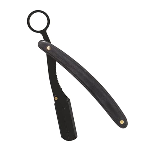 CLISPEED Vintage Rasiermesser Klappbar Klinge Bart Rasierer Friseur Werkzeug für Präzises Rasieren und Augenbrauenformung Professioneller Haarsalon Shaver Robust und Langlebig von CLISPEED