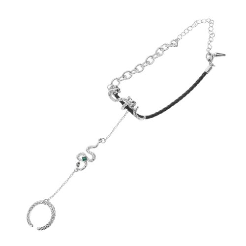 CLISPEED Vintage Schlangen Handkette Asymmetrisches Finger Schmuckarmband Unisex Retro Stil Charm Armband für Damen und Herren von CLISPEED