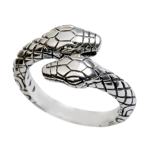 CLISPEED Vintage Schlangenring Herren Offener Verstellbarer Finger Schmuck Unisex Punk für Party Alltag Halloween von CLISPEED
