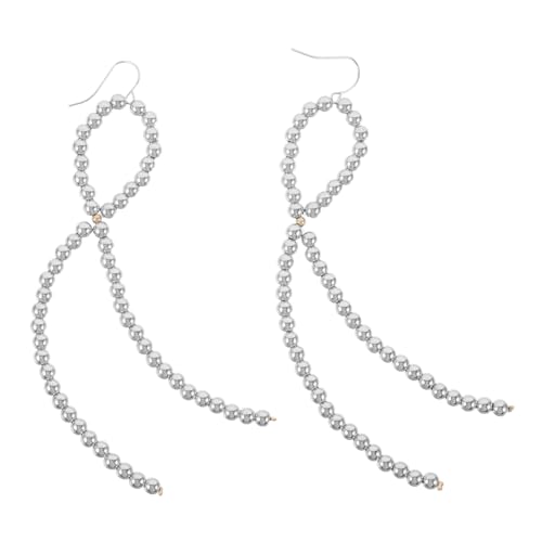 CLISPEED Vintage Schleifen Ohrringe Damen Lange Knotendetails Leichte Statement Ohrringe für Hochzeiten Abschlussfeiern und Weihnachten Filigrane Creolen mit Femininer Schleifenverzierung von CLISPEED