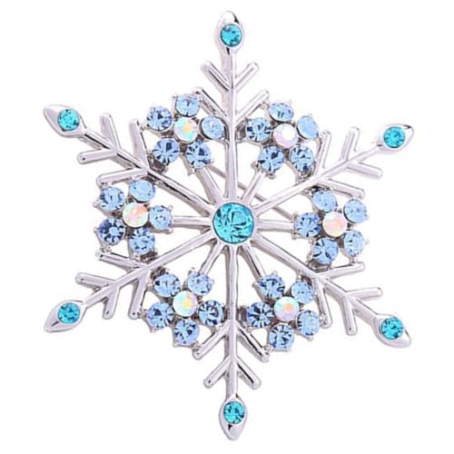 CLISPEED Vintage Strass Schneeflocken Brosche Anstecknadel mit Verschluss Platinbeschichtet Weihnachtsbrosche für Damen und Mädchen Eleganter Schmuck für Festtage und Partys von CLISPEED