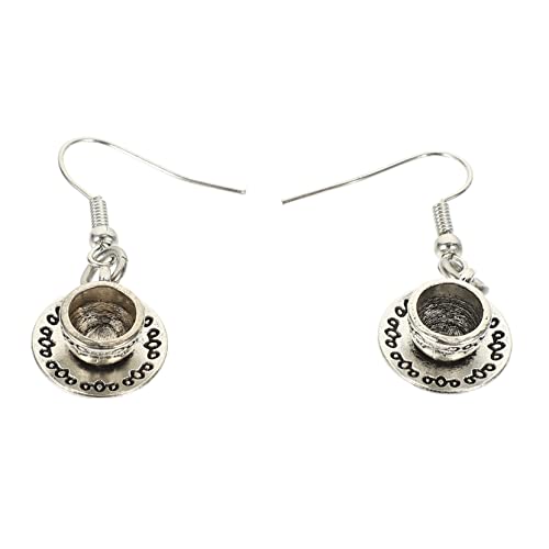 CLISPEED Vintage Teetassen Ohrringe Legierung für Damen Ohrdekoration im Stilvollen Design Langlebig und Farbbeständig für Geburtstag und von CLISPEED