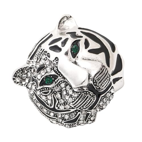 CLISPEED Vintage Tiger Brosche mit Strasssteinen Anstecknadel Klassisches Design für Damen Modisches Kleidungsaccessoire Geeignet für Alltag Fest und Cosplay von CLISPEED