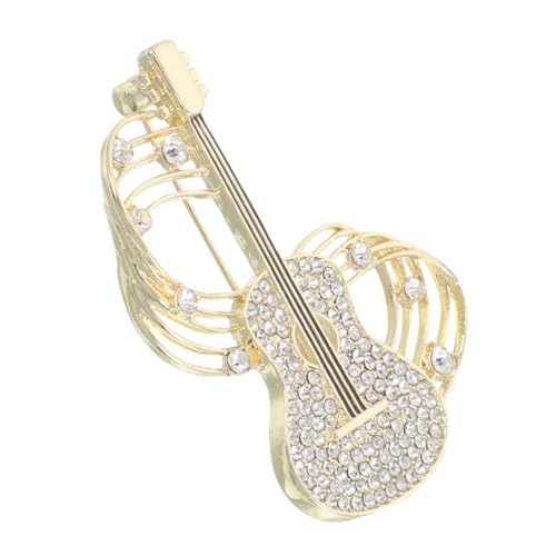 CLISPEED Violin Brosche mit Funkelnden Strasssteinen Vintage Musiknoten Design Vielseitige Anstecknadel für Kleidung Hüte Kleider und Jacken Künstlerisches Schmuckaccessoire für Damen von CLISPEED