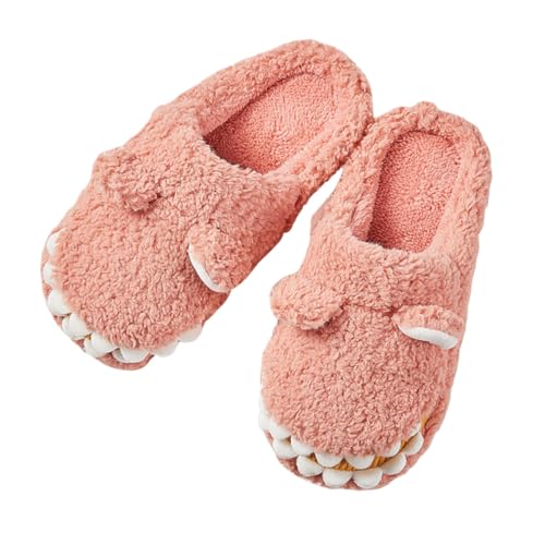 CLISPEED Warme Hausschuhe Damen Herren Cartoon Krokodil Design Flauschig Fleece Gefüttert Rutschfest Herbst Winter Pantoffeln für Zuhause von CLISPEED