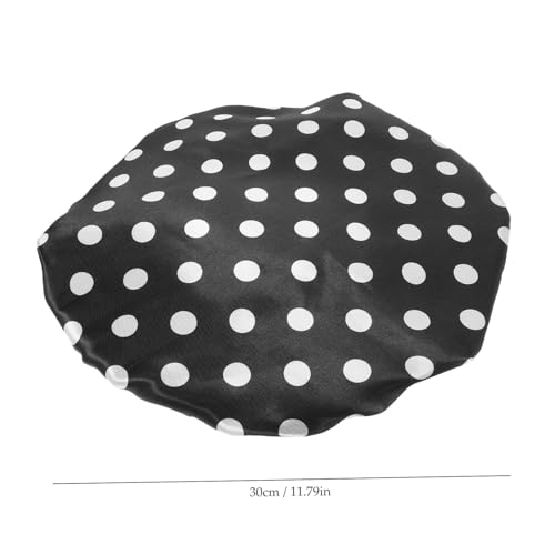 CLISPEED Wasserdichte Duschhaube Damen Verstellbar Große Satin Badekappe mit Punktmuster Schützt Langes Haar vor Feuchtigkeit und Bruch Wiederverwendbare Haartrockenhaube für Dusche Bad von CLISPEED