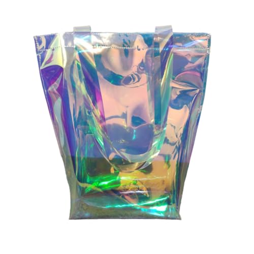 CLISPEED Wasserdichte Pvc handtasche mit Großer Kapazität Modische Strandtasche Leicht und Robust Faltbare Umhängetasche für Reisen Urlaub und Alltag Attraktives Design für Damen und von CLISPEED