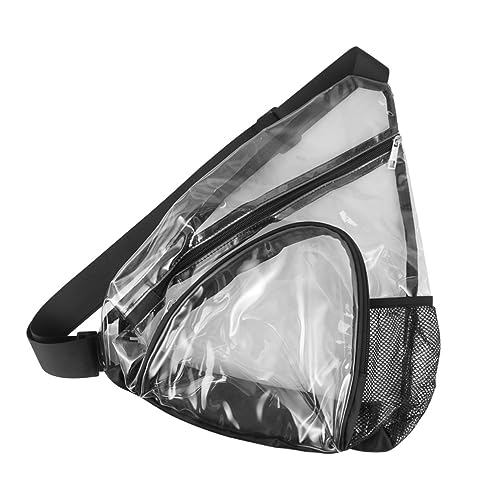 CLISPEED Wasserdichte Transparente PVC Chest Bag Sling Bag mit Verstellbarem Schulterriemen für Damen und Herren Outdoor Sport Reisen Alltag Große Kapazität Leicht und Robust von CLISPEED