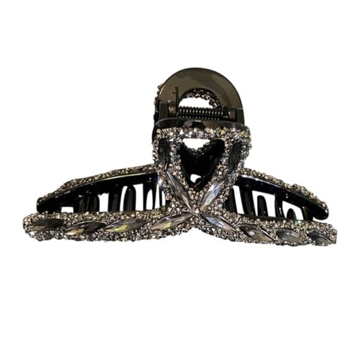 CLISPEED Wasserstein Haarklammer Damen Elegant Schwarze Acryl Haarkralle Starker Halt Alltag Festliche Anlässe Haarspange für Frauen Mädchen von CLISPEED