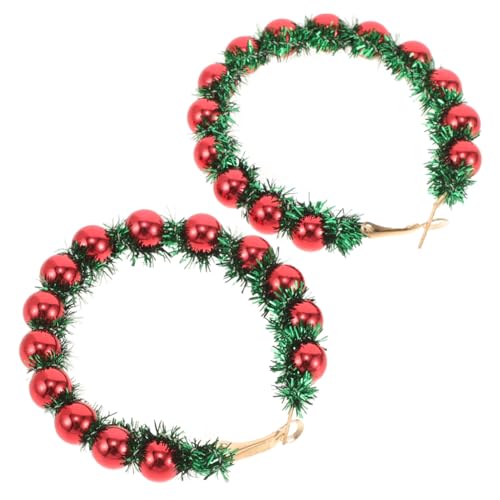 CLISPEED Weihnachtliche Ohrringe für Damen Plüsch Weihnachtsbaum Glocken Ohrstecker Festliche Rote Schmuckstücke für Weihnachtsfeiern und von CLISPEED