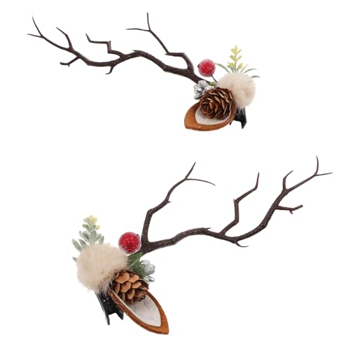 CLISPEED Weihnachtlicher Hirschgeweih Haarclip Elchgeweih Haarklammer Festlich für Mädchen Cosplay Haarschmuck Niedlich und Auffällig für Weihnachtsfeier und Kostüm von CLISPEED