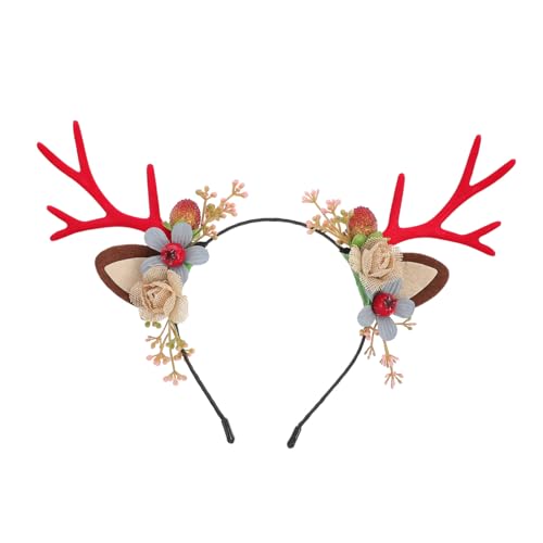 CLISPEED Weihnachtlicher Hirschgeweih Haarschmuck Mädchen Rentier Haarband Langlebiges Weihnachtsgeweih Stirnband für Party und Karneval Rote Geweih Haarschmuck Wiederverwendbar von CLISPEED
