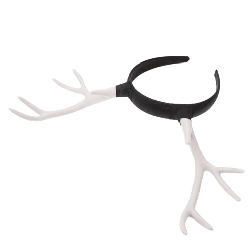 CLISPEED Weihnachtliches Rentier Geweih Haarband Weißes Xmas Haar Accessoire Festliches Kopfschmuck für Damen Party Kostüm Maske Beauty Geeignet für Weihnachtsfeier und Neujahr von CLISPEED