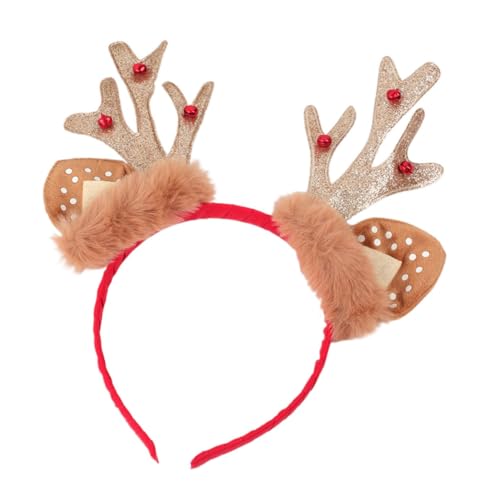 CLISPEED Weihnachtliches Rentiergeweih Stirnband Haarreif aus Weichem Filz Party Kostüm Haarschmuck für Mädchen Xmas Party Accessoire von CLISPEED