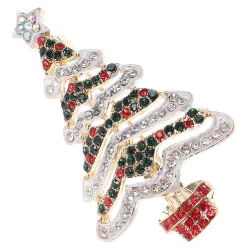 CLISPEED Weihnachtsbaum Brosche mit Strass Langlebige Anstecknadel für Festliche Dekoration Vielseitiges Kostüm Accessoire für Kleidung und Taschen für an Freunde und Familie von CLISPEED