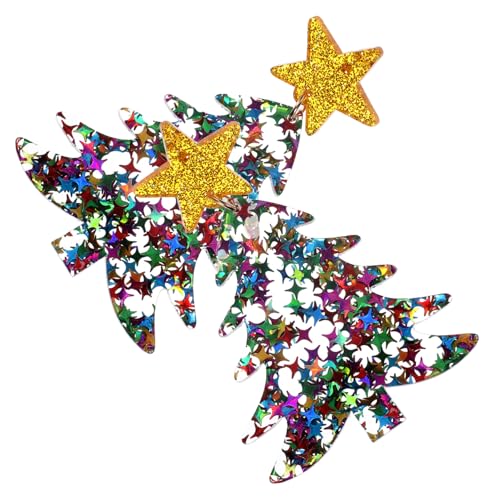 CLISPEED Weihnachtsohrringe Bunte Weihnachtsbaum Ohrstecker Festlicher Schmuck Damen Weihnachten Party Schmuckaccessoire von CLISPEED