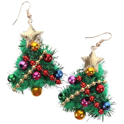 CLISPEED Weihnachtsohrringe Weihnachtsbaum Ohranhänger Damen Festliche Xmas Schmuck für Party und Alltag von CLISPEED