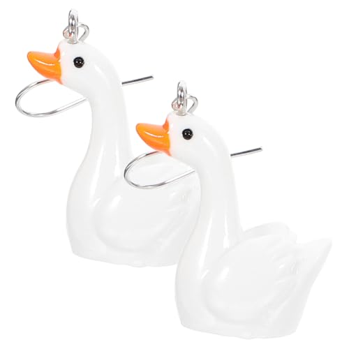 CLISPEED Weiße Gänse Ohrringe Damen Hängend Einzigartiges Tier Design Ohrschmuck für Frauen und Teens Stilvolle Geschenkidee für Hochzeit Party Geburtstag Alltag von CLISPEED