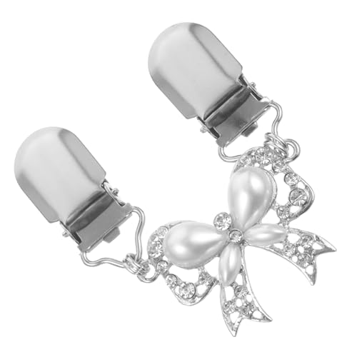 CLISPEED Weiße Schalclip Brosche mit Schleifen Design Langlebiger Legierungs Strickjackenclip für Damen Leichter und Kompakter Cardiganverschluss Eleganter Schal und Pulloverclip für von CLISPEED