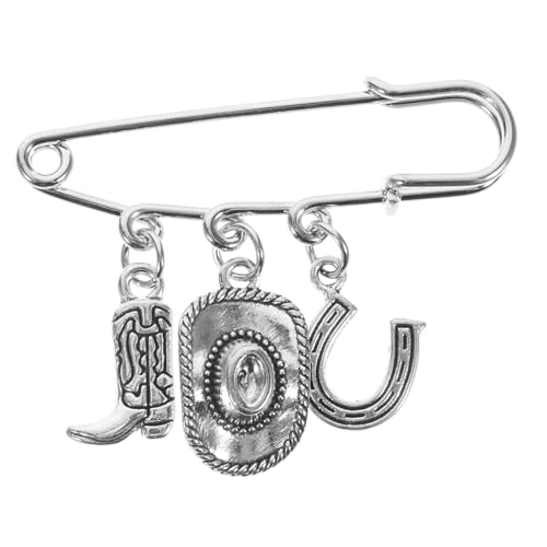 CLISPEED Western Stil Brosche Cowgirl Hut Design Sicherheitsnadel für Strickjacke Pullover Clip Eleganter Cardigan Verschluss für Damen für Besondere Anlässe von CLISPEED