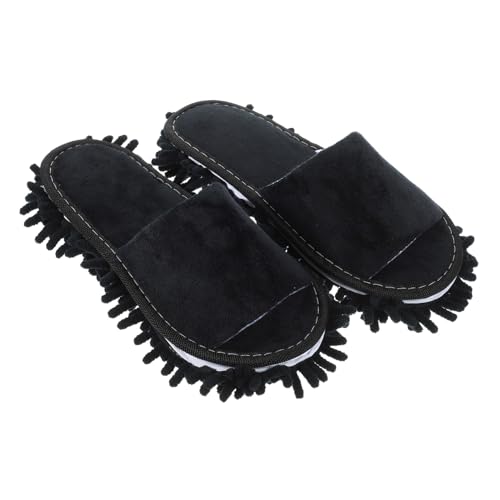 CLISPEED Winterliche Unisex Mop Hausschuhe mit Chenille Sohle Rutschfest und Waschbar Praktische Wischpantoffeln mit Zehenöffnung Bequeme Staubwisch Slipper für Zuhause und Haushalt von CLISPEED