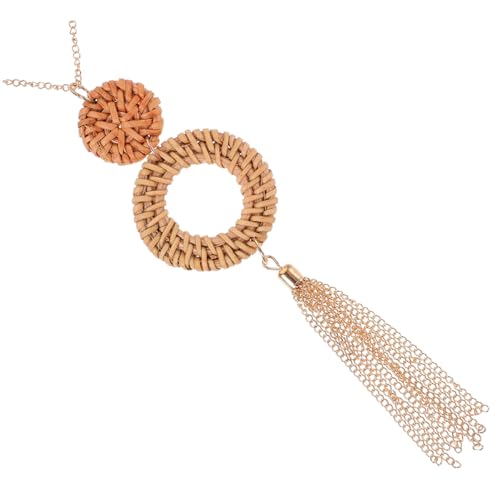 CLISPEED Woven Charms Halskette Damen Modischer Gewebter Anhänger Pullover Schmuck Elegant für Alltag Party und Büro von CLISPEED