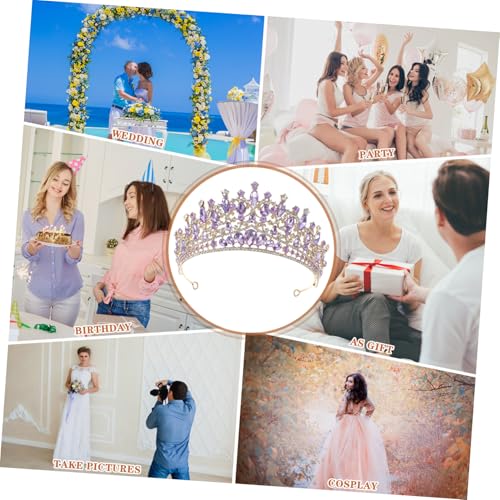 CLISPEED Wunderschöne Braut Tiara mit Strassbesetzter Krone Elegantes Bridal Headpiece für Hochzeit Geburtstag und Festliche Anlässe Leicht zu Tragen Haarschmuck Accessoire für Damen von CLISPEED