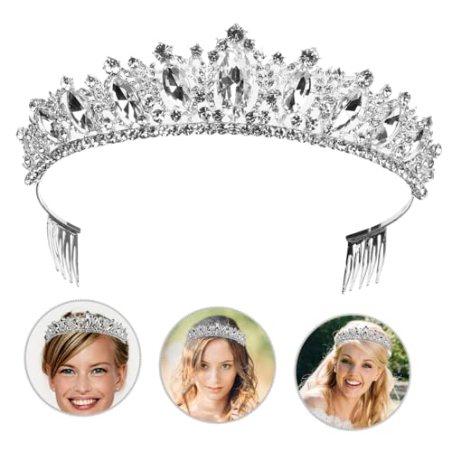 CLISPEED Wunderschöne Brautkrone mit Funkelnden Kristallen Eleganter Haarschmuck für Hochzeit Rutschfester Kamm Silberfarbene Tiara für Damen und Mädchen Festlicher Braut Haarschmuck CLISPEED Wunderschöne Brautkrone mit Funkelnden Kristallen Eleganter Haarschmuck für Hochzeit Rutschfester Kamm Silberfarbene Tiara für Damen und Mädchen Festlicher Braut Haarschmuck von CLISPEED