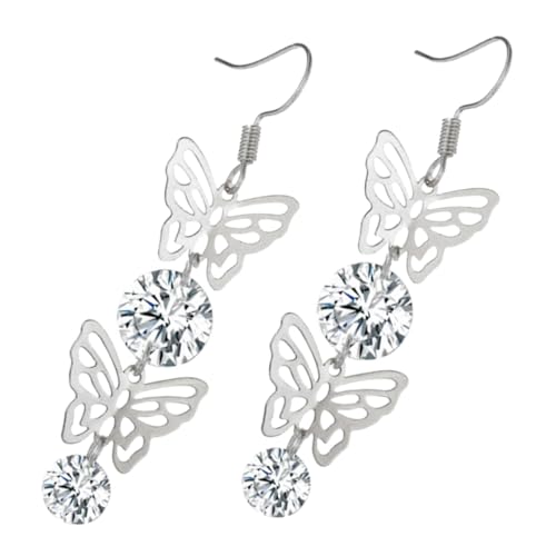 CLISPEED Zirkonia Ohrhänger Schmetterling Lang Fein Damen Ohrschmuck Modisch Valentinstag Schmuckaccessoire Elegant für Alltag und Party CLISPEED Zirkonia Ohrhänger Schmetterling Lang Fein Damen Ohrschmuck Modisch Valentinstag Schmuckaccessoire Elegant für Alltag und Party von CLISPEED