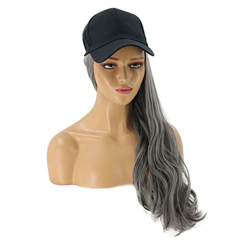 CLISPEED Damen Langhaarperücke Mit Hut Lockige Haarverlängerung Aus Synthetischen Fasern Modisches Haarteil Für Karneval Cosplay Und Besondere Anlässe von CLISPEED