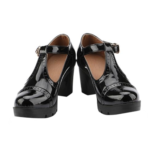 CLISPEED wasserdichte Damen Pumps mit Rundem Zehenbereich Bequeme High Heels mit Stabilem Blockabsatz Eleganter Mikrofaserstoff Vielseitig für Arbeit Party und Alltag von CLISPEED