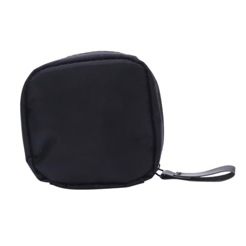 CLISPEED wasserdichte Mini Kosmetiktasche Klein Tragbar mit Reißverschluss Multifunktional für Damen Reise Camping Business Schwarz mit Innenfutter von CLISPEED
