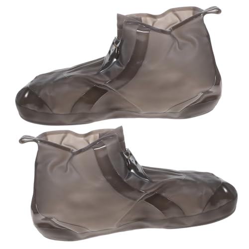 CLISPEED wasserdichte rutschfeste Überschuhe mit Doppeltem Druckknopfverschluss Verschleißfest für Herren Damen Outdoor Wandern Fahrradregen Schutz Braun von CLISPEED