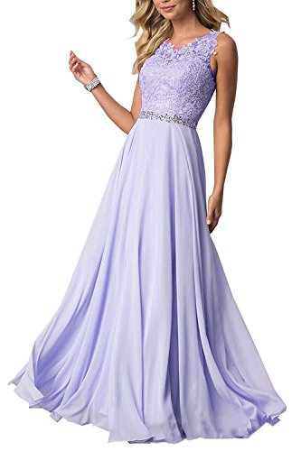 CLLA dress Damen Chiffon Spitze Abendkleider Elegant Brautkleid Lang Festkleid Ballkleider(Lavendel,42) von CLLA dress