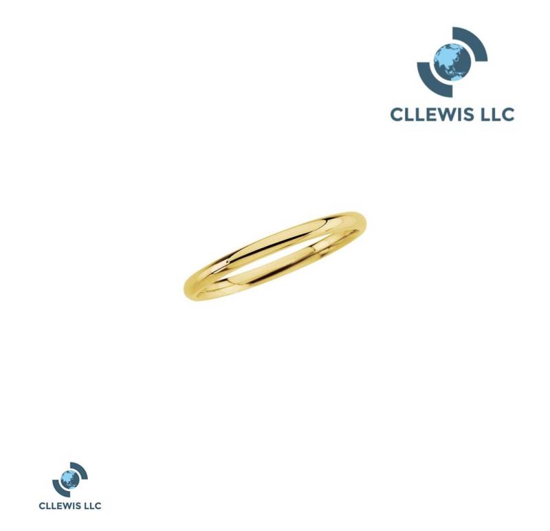 A C. L. Lewis Hochzeitsband Handgefertigt in 14K Gelb- Oder Weißgold - Schicke Halbrundes 2mm Band, Sz4-14 Avail #c57 von CLLEWISLLC