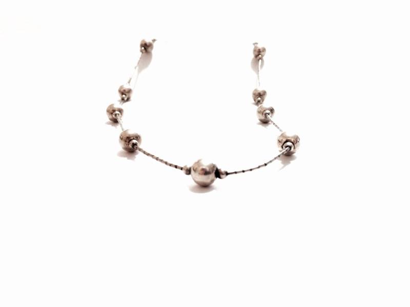 A Sublime 16" Mid-Century Designer Signierte "Fcg" Perlenkette/sterling Silber, 8, 07 Gramm #3546 von CLLEWISLLC