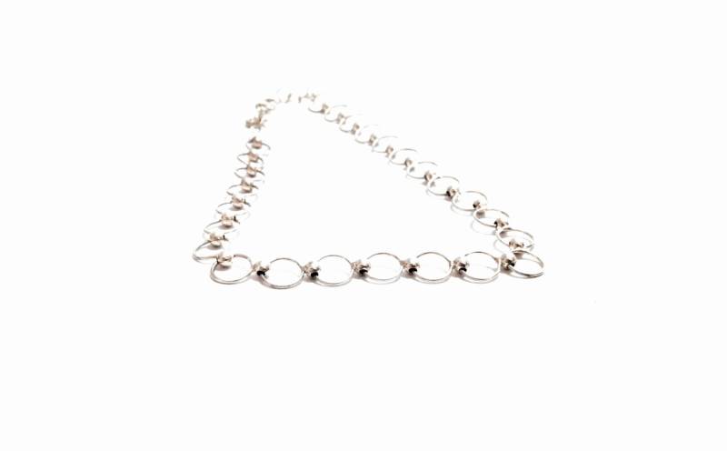 Ein 11" Anfang Der 1930-40Er Jahre Handgemachtes Jugendstil Perlen Armband/sterling Silber, Federverschluss, 4, 87 Gramm #3634 von CLLEWISLLC